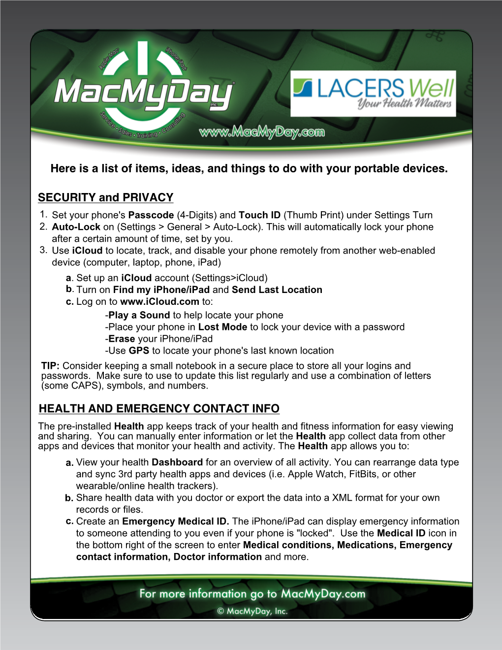 Macmyday LACERS Handout