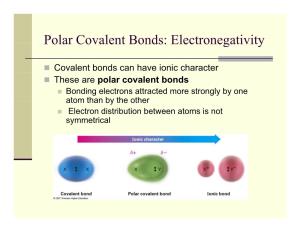 Polar Covalent Bonds: Electronegativity