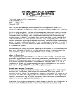 UNDERSTANDING STACK ALIGNMENT in 64-BIT CALLING CONVENTIONS for X86-64 Assembly Programmers