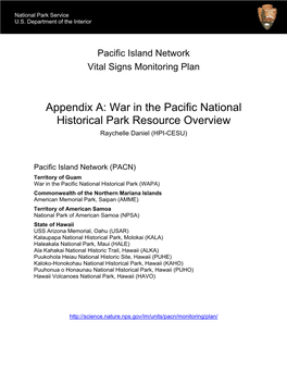 Appendix A: War in the Pacific National Historical Park Resource Overview Raychelle Daniel (HPI-CESU)
