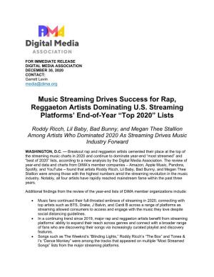 Music Streaming Drives Success for Rap, Reggaeton Artists Dominating U.S
