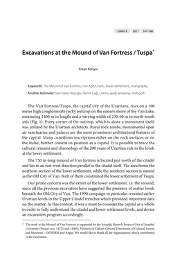 Excavations at the Mound of Van Fortress / Tuspa*