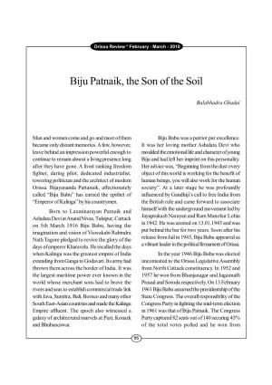 Biju Patnaik, the Son of the Soil