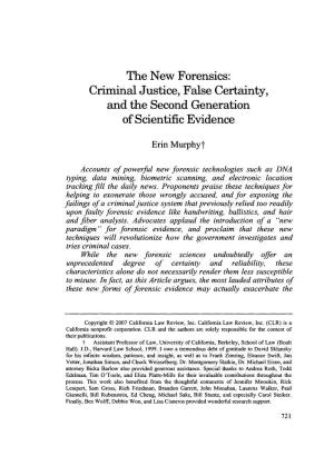 Criminal Justice, False Certainty, and the Second Generation of Scientific Evidence