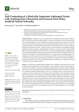 Soft Computing of a Medically Important Arthropod Vector with Autoregressive Recurrent and Focused Time Delay Artiﬁcial Neural Networks