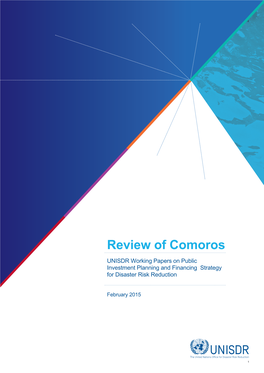 Review of Comoros UNISDR Working Papers on Public Investment Planning and Financing Strategy for Disaster Risk Reduction