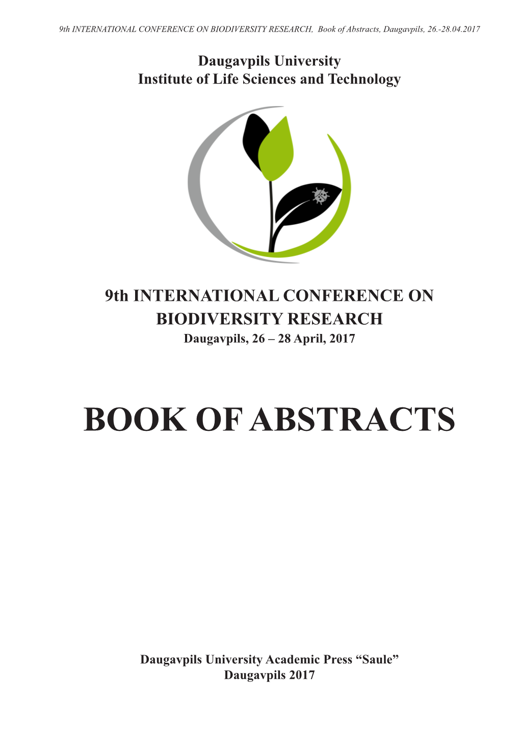 Book of Abstracts, Daugavpils, 26.-28.04.2017