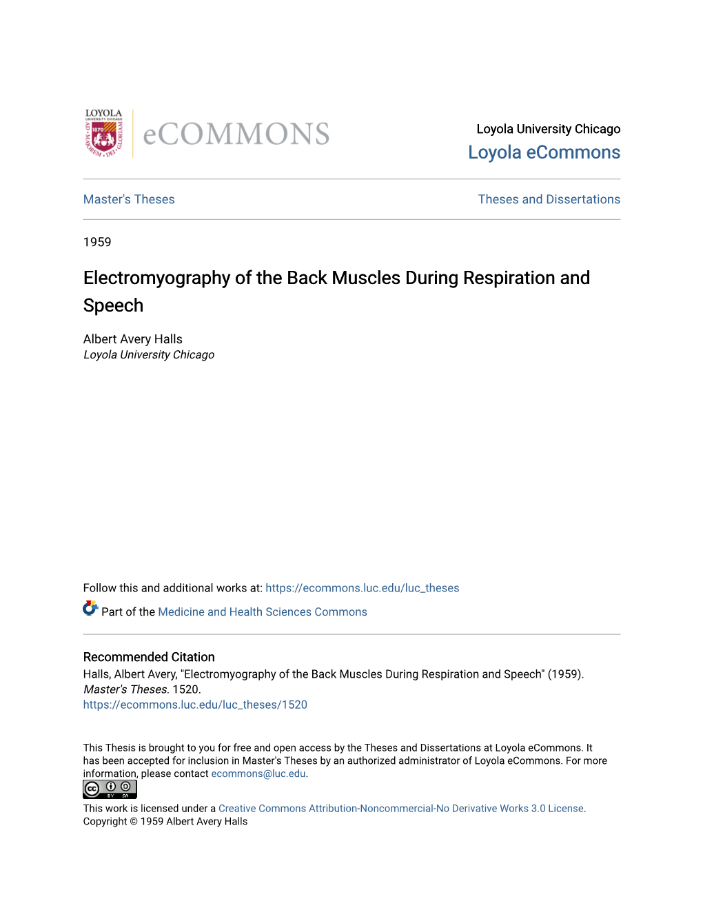 Electromyography of the Back Muscles During Respiration and Speech