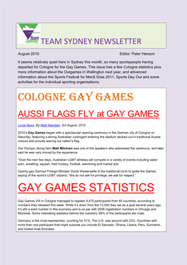 Cologne Gay Games Gay Games Statistics