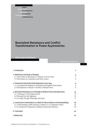 Nonviolent Resistance and Conflict Transformation in Power Asymmetries