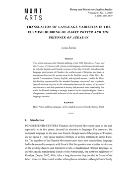 Translation of Language Varieties in the Flemish Dubbing of Harry Potter and the Prisoner of Azkaban