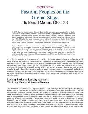 Pastoral Peoples on the Global Stage the Mongol Moment 1200–1500