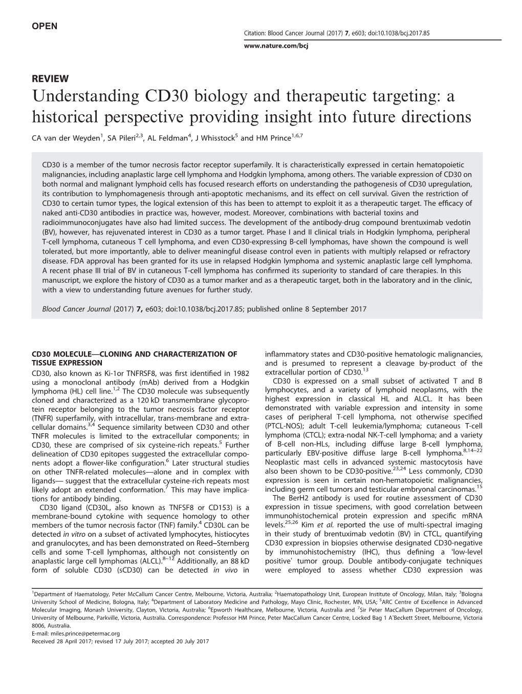 Understanding CD30 Biology and Therapeutic Targeting: a Historical Perspective Providing Insight Into Future Directions