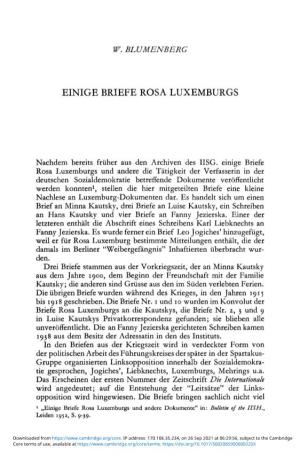 Einige Briefe Rosa Luxemburgs