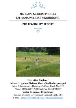 Nardave Medium Project Tal-Kankavli, Dist-Sindhudurg. Pre Feasibility Report