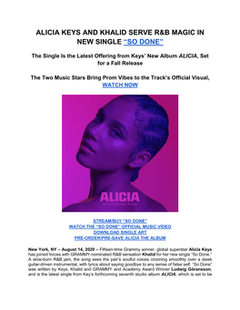 Alicia Keys and Khalid Serve R&B Magic in New Single “So