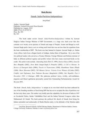 Jinnah: India-Partition-Independence Abasyn Journal of Social Sciences