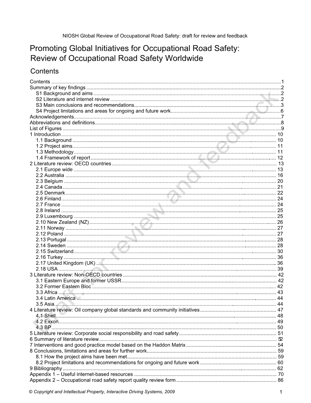 Promoting Global Initiatives for Occupational Road Safety Project