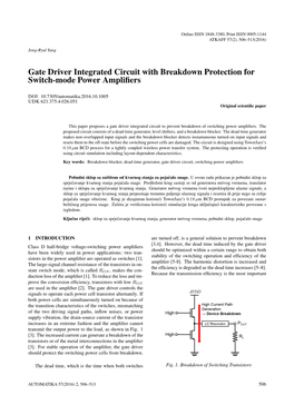 Gate Driver Integrated Circuit with Breakdown Protection for Switch-Mode Power Ampliﬁers