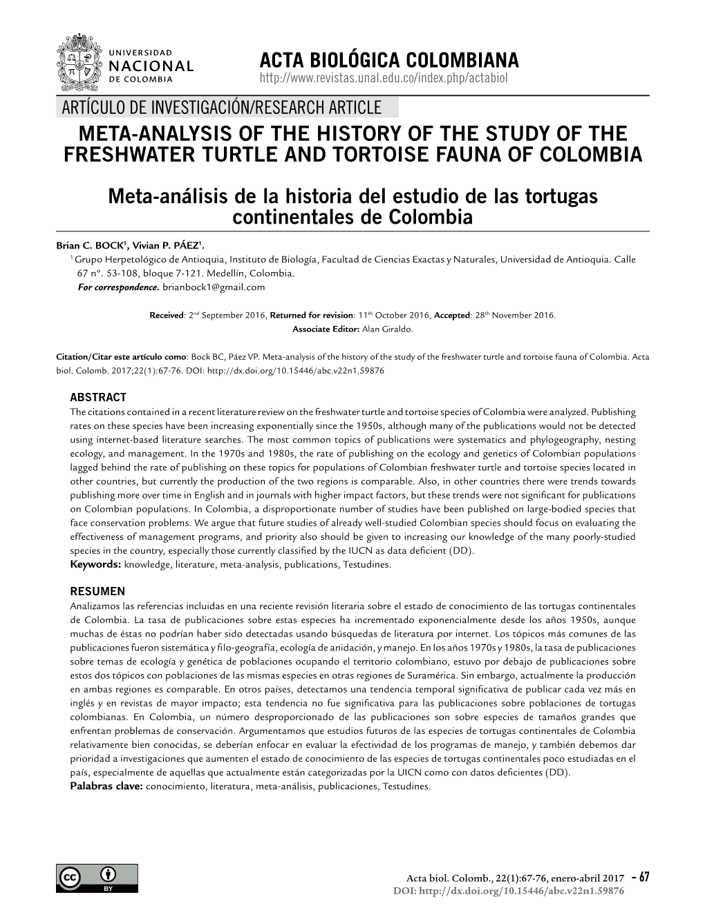 Meta-Analysis of the History of the Study