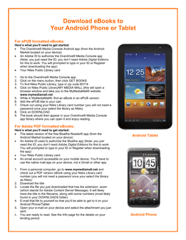 Download Ebooks to Your Android Phone Or Tablet