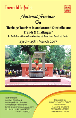 National Seminar on “Heritage Tourism in and Around Santiniketan: Trends & Challenges” in Collaboration with Ministry of Tourism, Govt