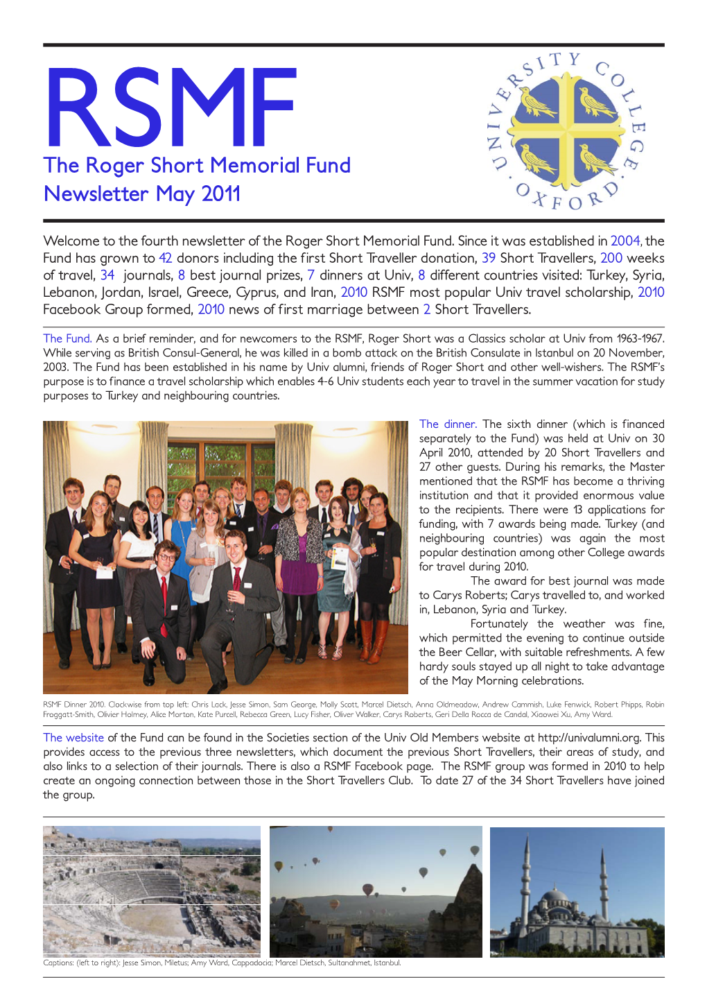 The Roger Short Memorial Fund Newsletter May 2011