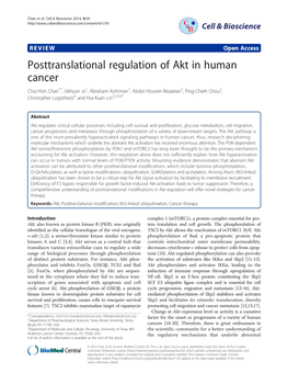 Posttranslational Regulation of Akt in Human Cancer
