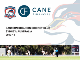 Eastern Suburbs Cricket Club Sydney: Australia 2017-18 Easts Dolphins Background