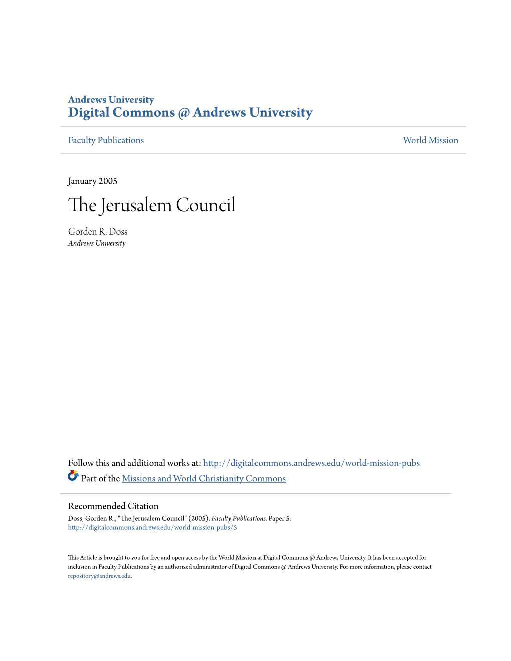 The Jerusalem Council