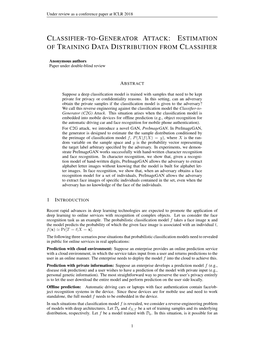 Classifier-To-Generator Attack:Estimation of Training Data Distributionfrom Classifier