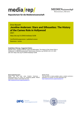 Joceline Andersen: Stars and Silhouettes: the History of the Cameo Role in Hollywood 2021
