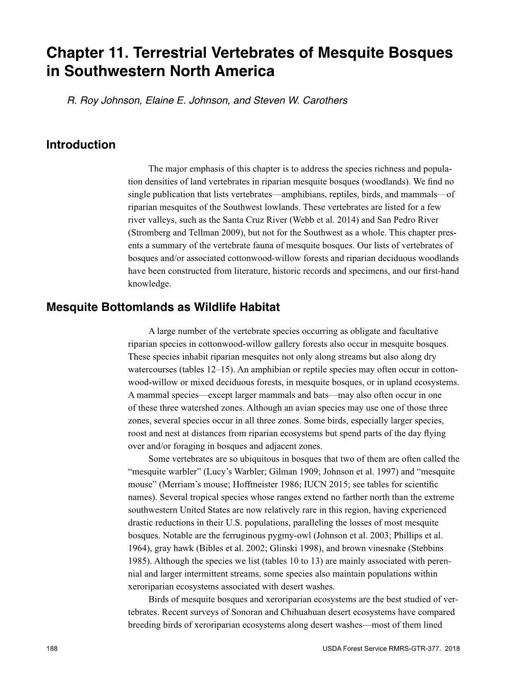 Riparian Research and Management: Past, Present, Future