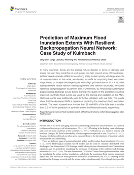 Prediction of Maximum Flood Inundation Extents with Resilient Backpropagation Neural Network: Case Study of Kulmbach