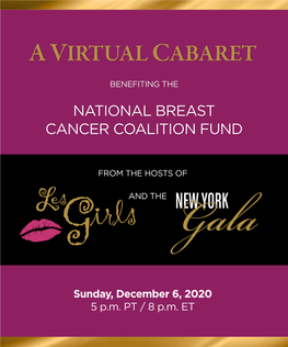 A VIRTUAL CABARET EVENT in Support Of