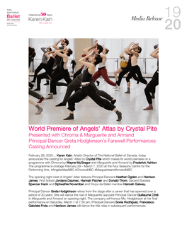 World Premiere of Angels' Atlas by Crystal Pite