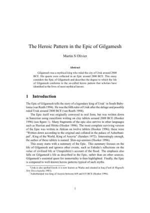 The Heroic Pattern in the Epic of Gilgamesh