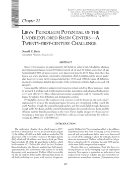 Chapter 22 LIBYA:PETROLEUM POTENTIAL of THE