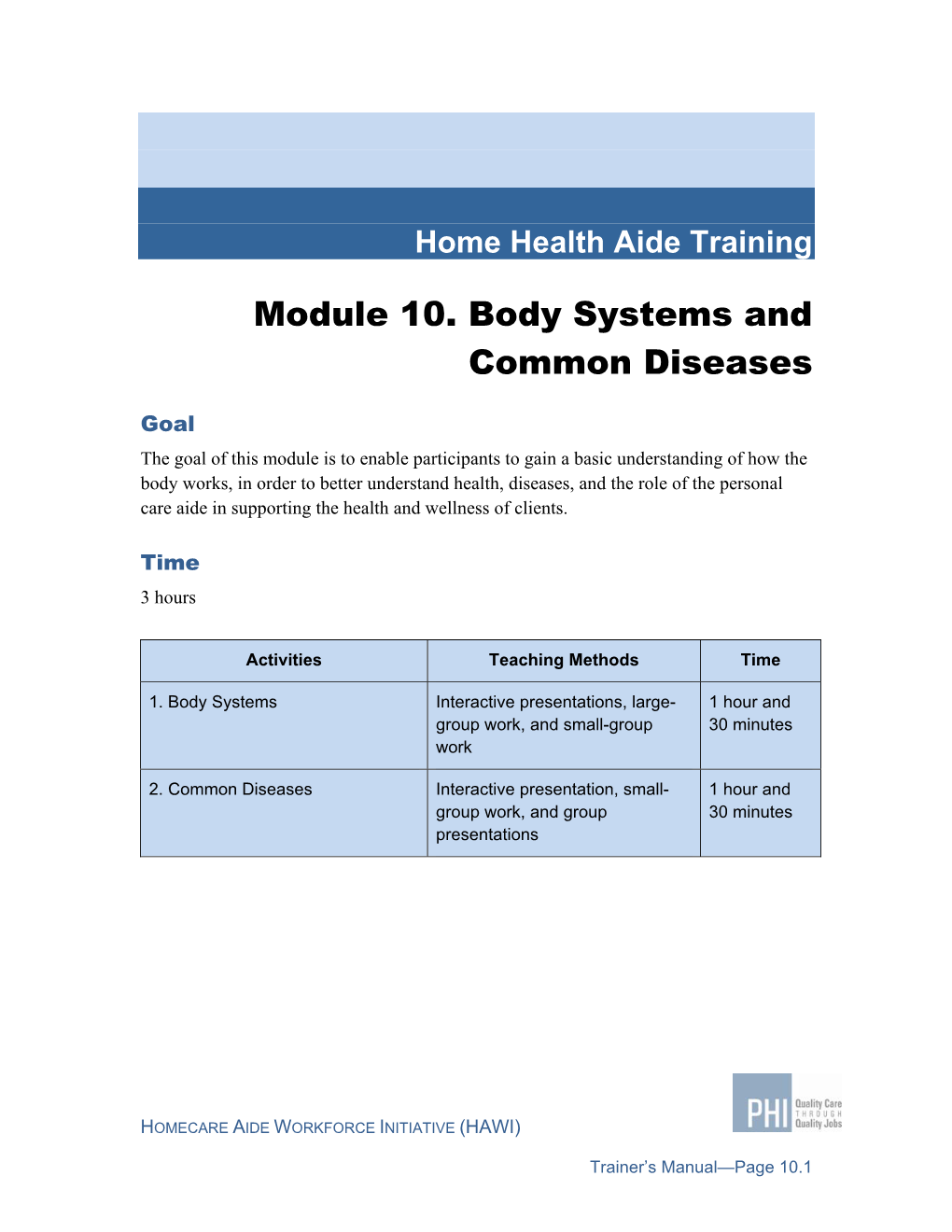 Module 10. Body Systems and Common Diseases