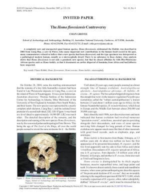 The Homo Floresiensis Controversy