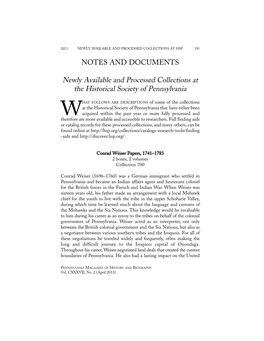 Notes and Documents