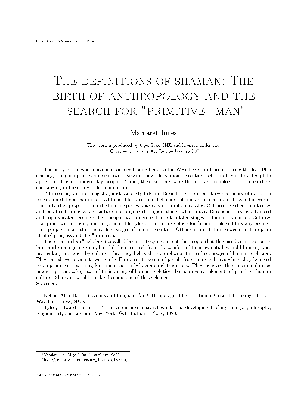 The Definitions of Shaman: the Birth of Anthropology and the Search for 