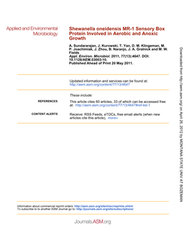 Growth Protein Involved in Aerobic and Anoxic Shewanella Oneidensis