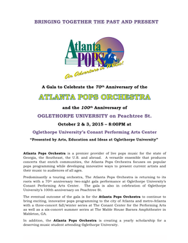 BRINGING TOGETHER the PAST and PRESENT OGLETHORPE UNIVERSITY on Peachtree