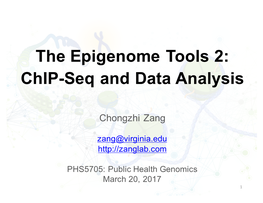 The Epigenome Tools 2: Chip-Seq and Data Analysis