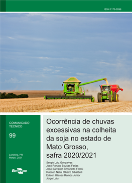 Ocorrência De Chuvas Excessivas Na Colheita Da Soja No Estado De Mato Grosso, Safra 2020/20211