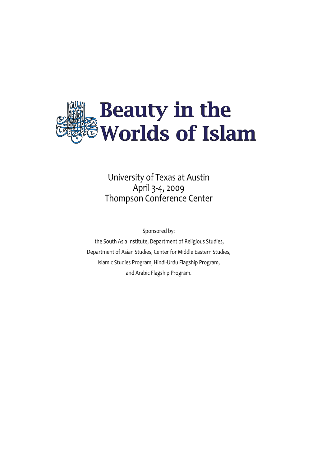 Beauty in the Worlds of Islam