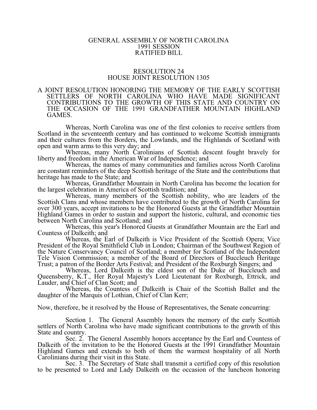 House Joint Resolution 1305