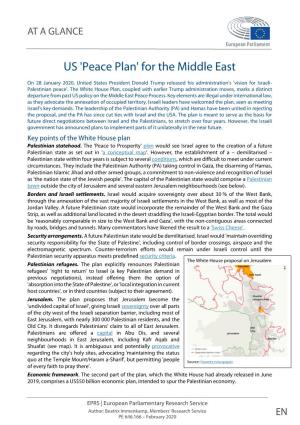 US “Peace Plan” for the Middle East