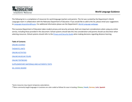 World Language Guidance